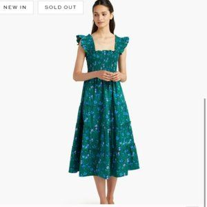 HillHouse Ellie Nap Dress Emerald Space Floral M